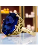 Saphir Or jaune 14 carats Anneau Style vintage vrc130y